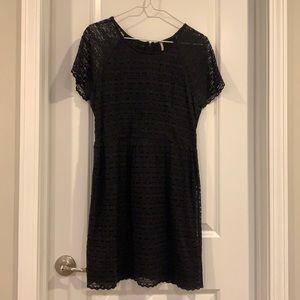 Free People Navy Lace Mini Dress